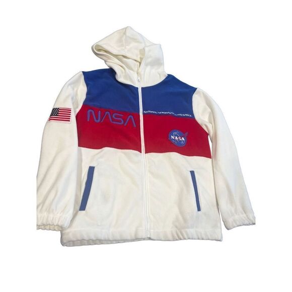 Zaful NASA embroidered fleece hoodie Jacket - Picture 4 of 7